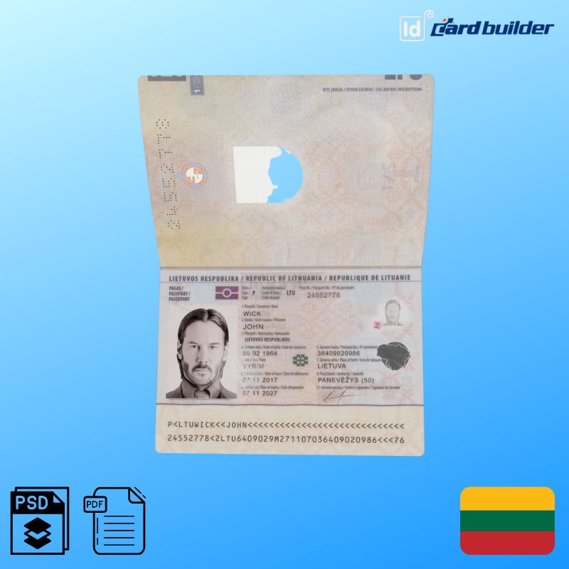 Lithuania Passport Template